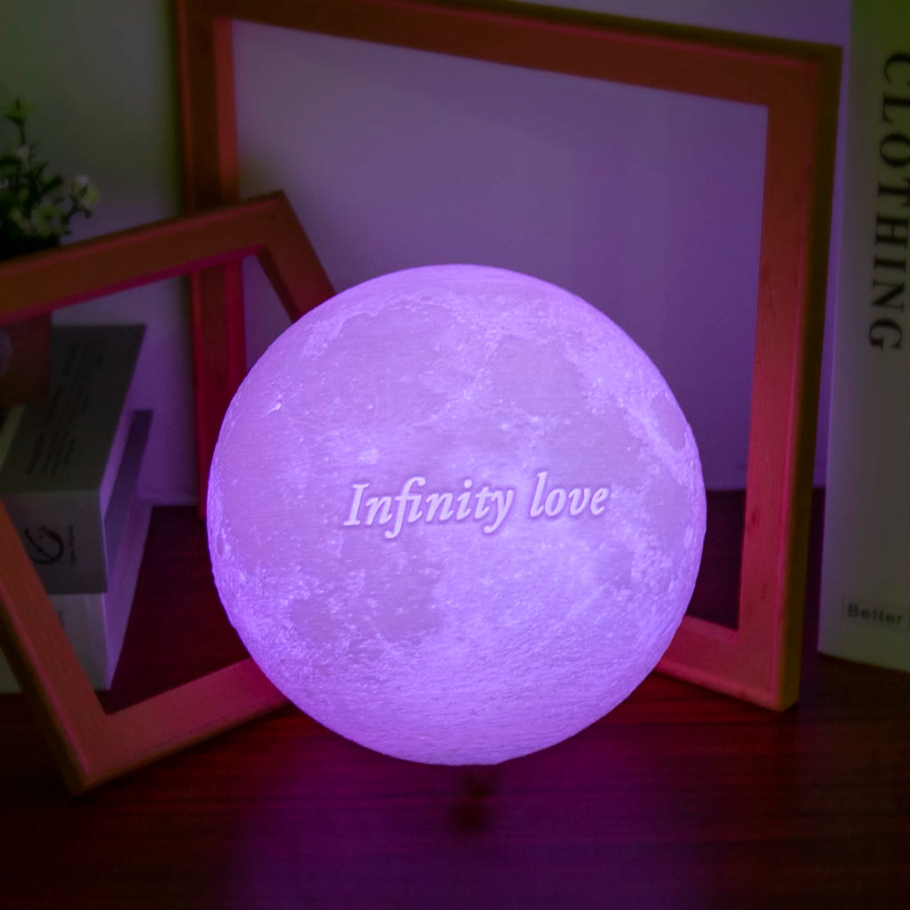 Personalized 3D Moon Lamp with Custom Photo & Text