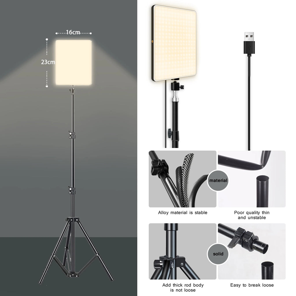 LED Video Light with Tripod | Bi-Color for Streaming, TikTok & Photography