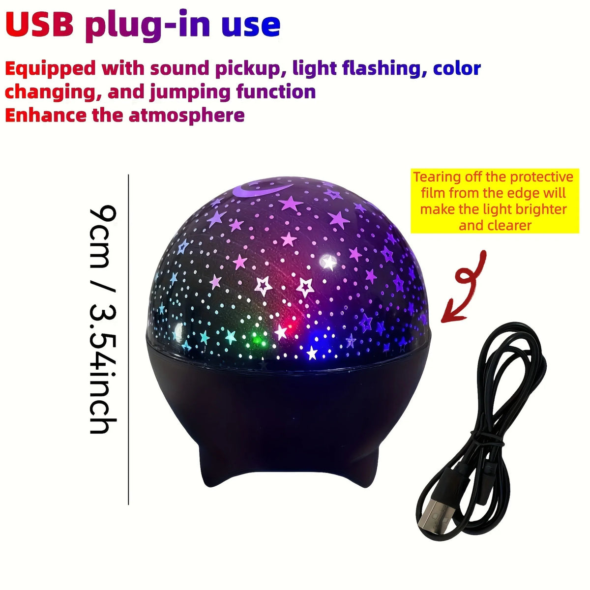 Starry Moon Galaxy Projector Lamp | RGB LED Night Light
