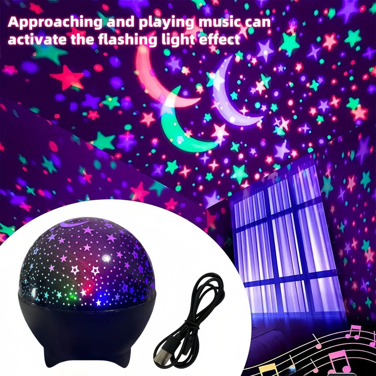 Starry Moon Galaxy Projector Lamp | RGB LED Night Light