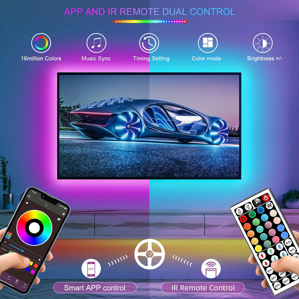 RGB LED Strip Lights with App & Remote Control