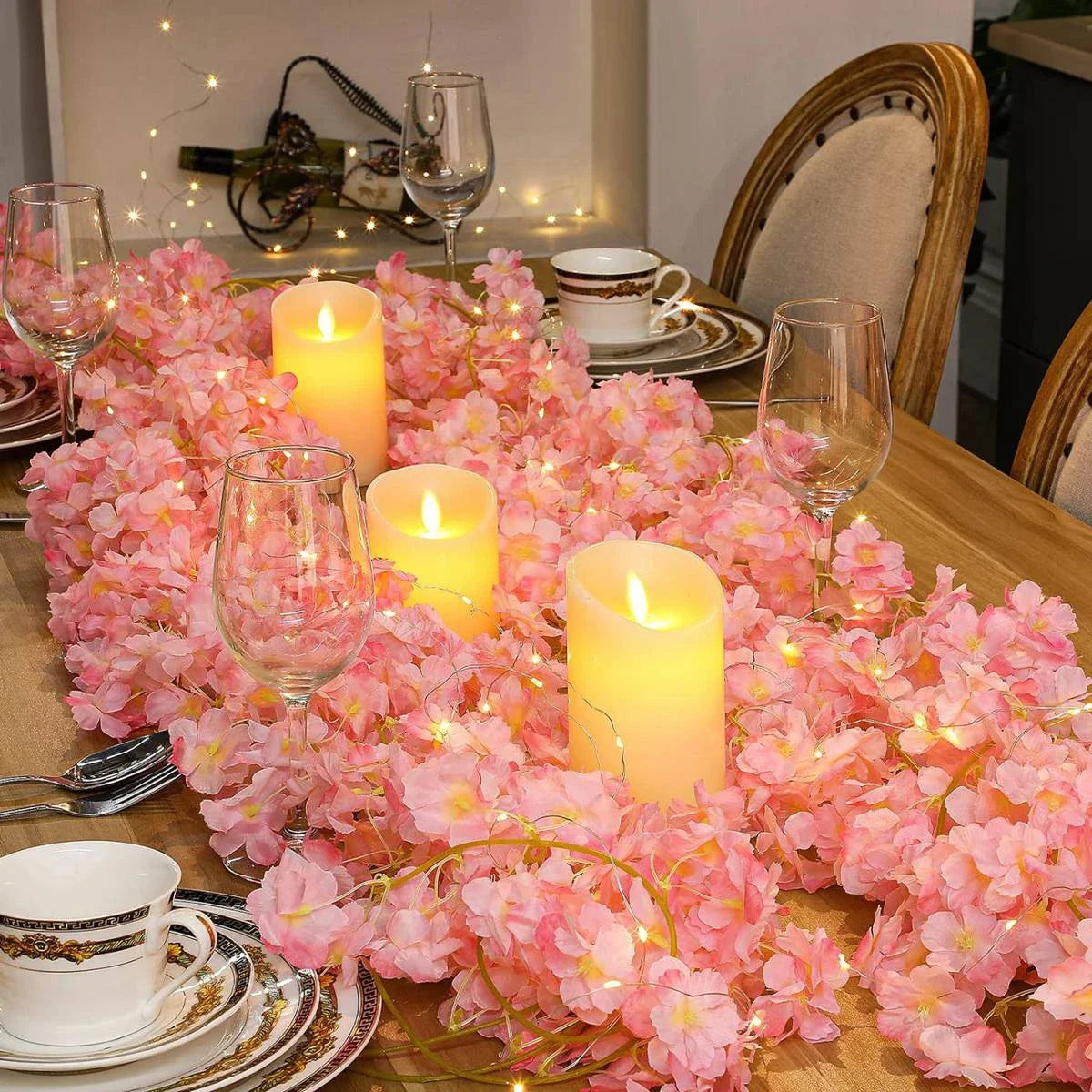 Cherry Blossom Fairy String Lights | Warm White Floral Garland