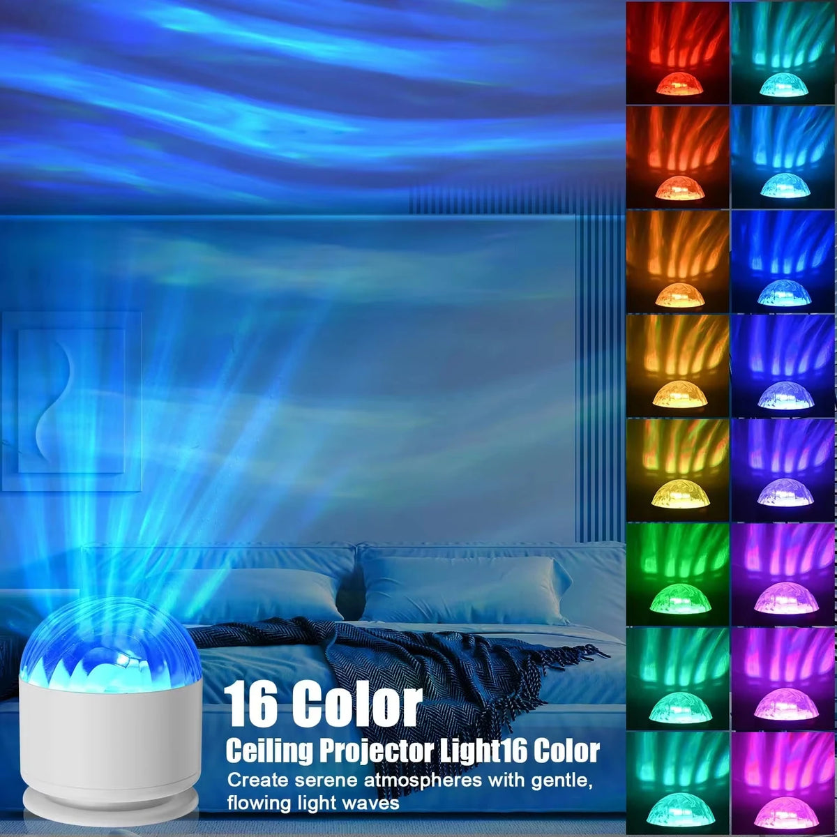 360° Aurora & Water Ripple Projector Lamp