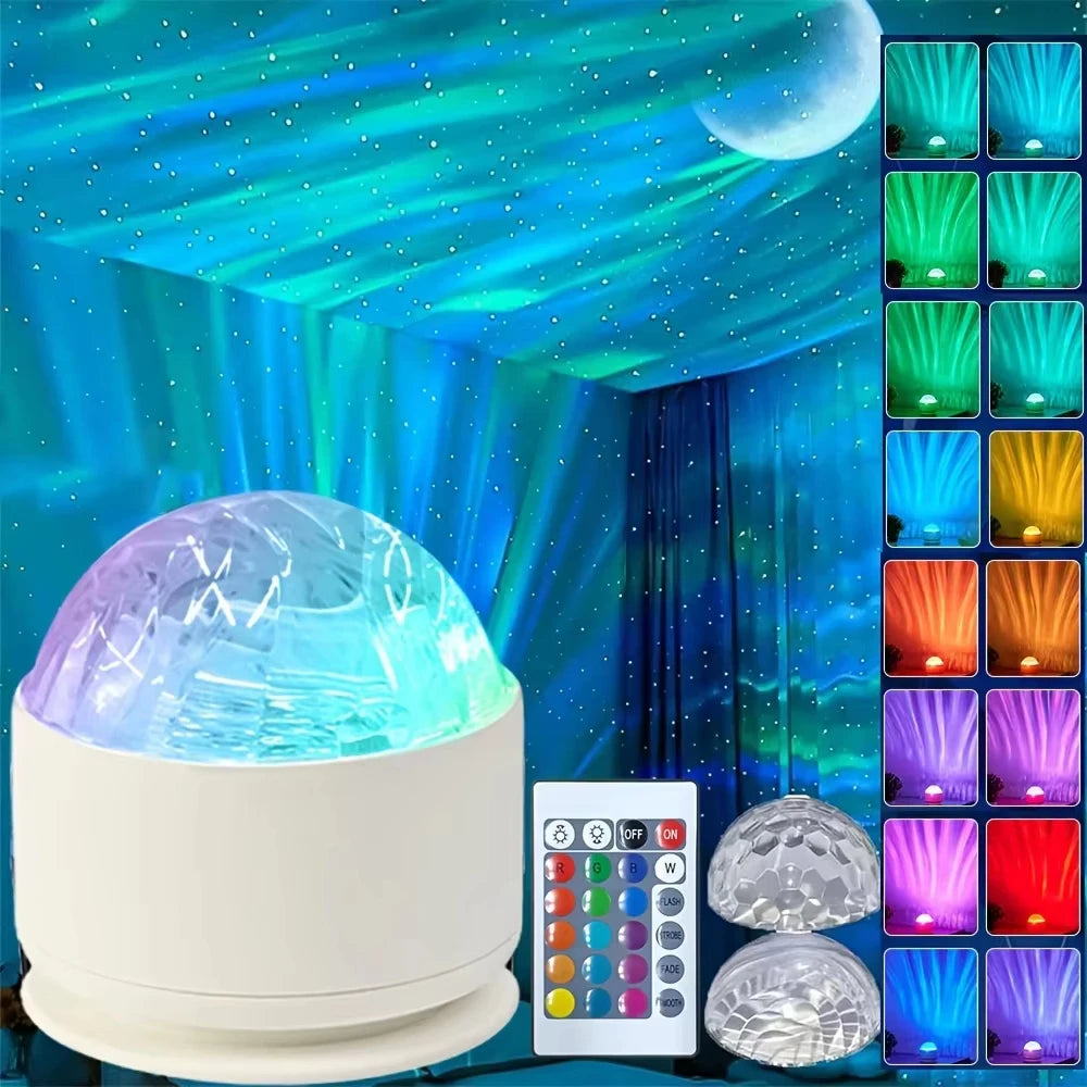 360° Aurora & Water Ripple Projector Lamp