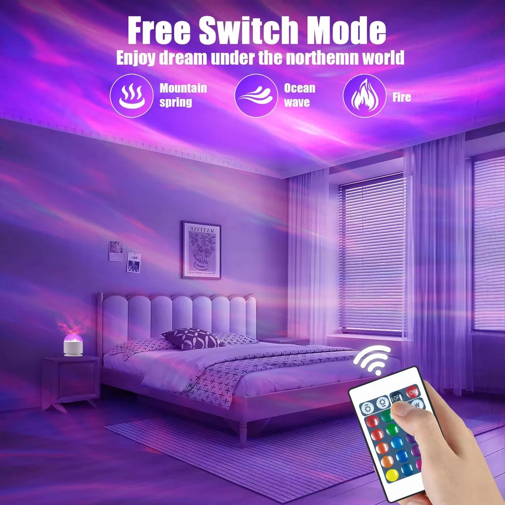 360° Aurora & Water Ripple Projector Lamp