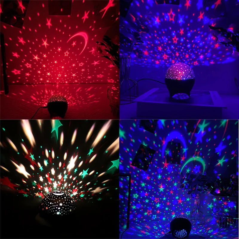 Starry Moon Galaxy Projector Lamp | RGB LED Night Light