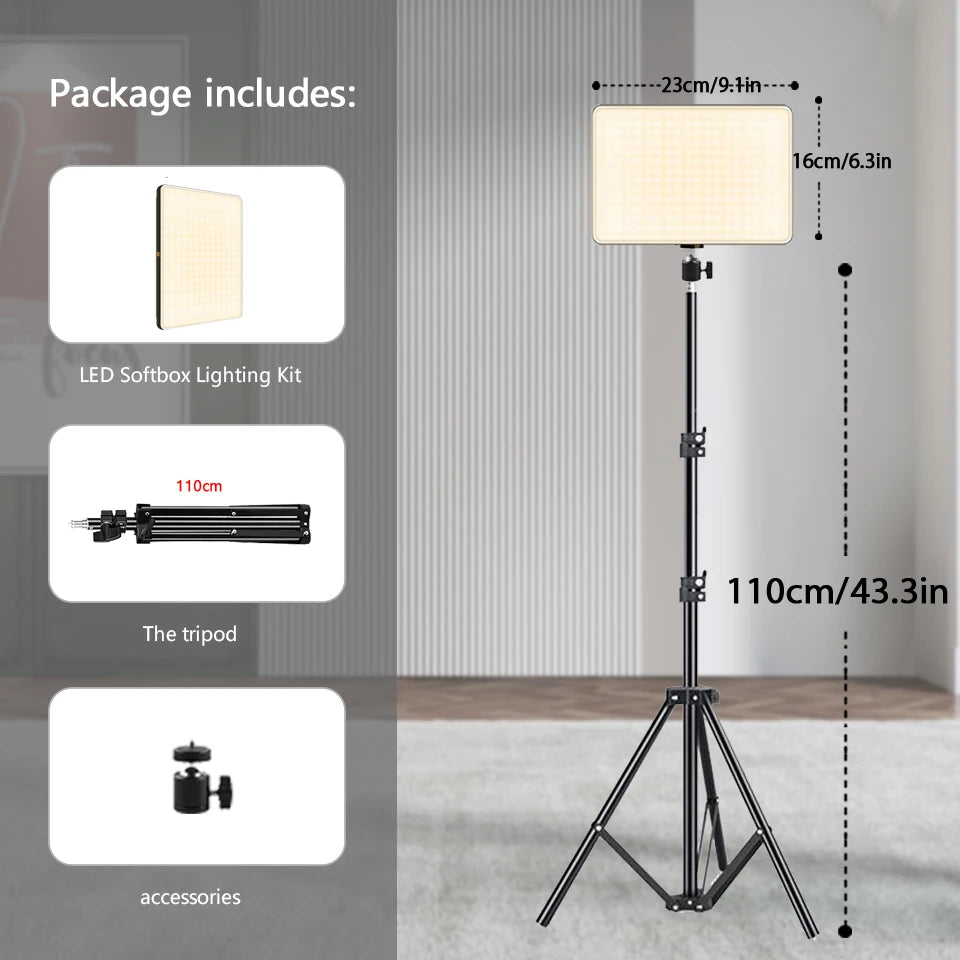 LED Video Light with Tripod | Bi-Color for Streaming, TikTok & Photography