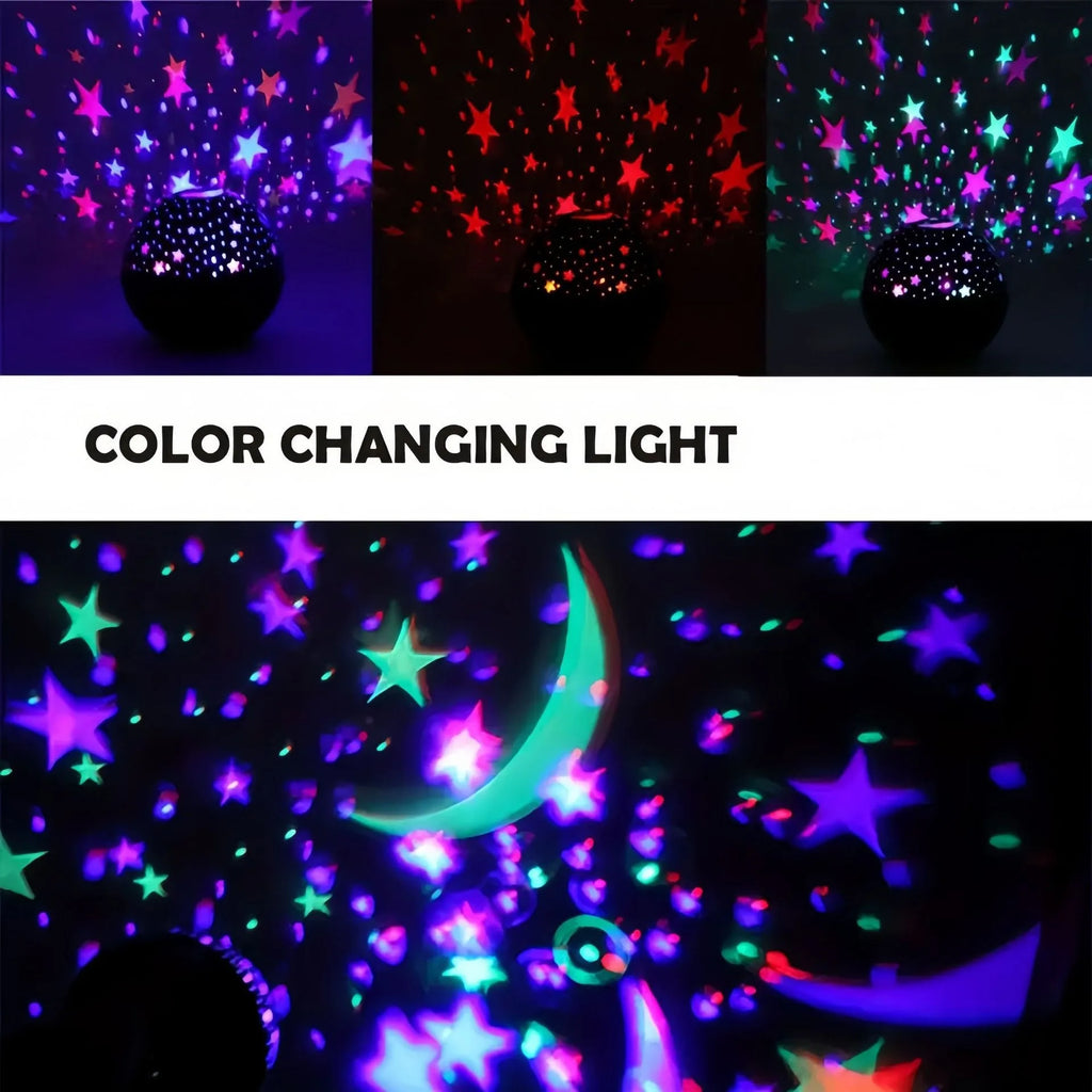 Starry Moon Galaxy Projector Lamp | RGB LED Night Light
