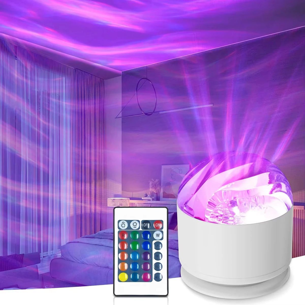 360° Aurora & Water Ripple Projector Lamp